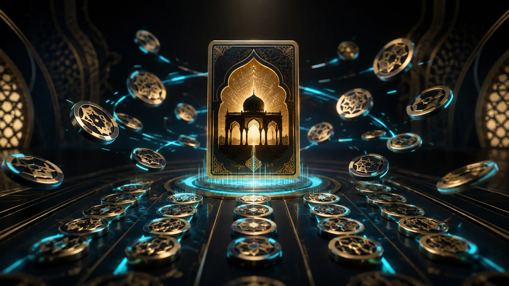 بطاقة صورة تحيط بها قطع دائرية متحركة في سباق كلمات مباشر